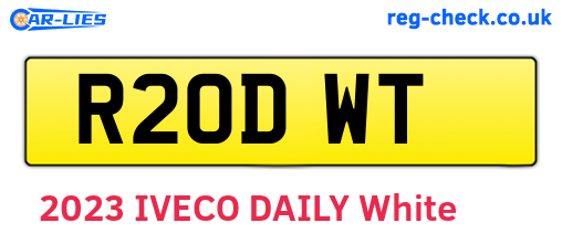 R20DWT are the vehicle registration plates.