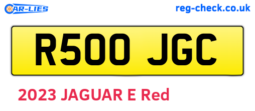 R500JGC are the vehicle registration plates.
