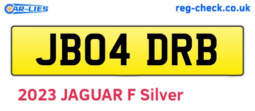 JB04DRB are the vehicle registration plates.