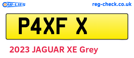 P4XFX are the vehicle registration plates.