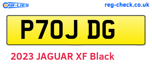 P70JDG are the vehicle registration plates.