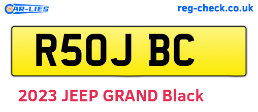 R50JBC are the vehicle registration plates.
