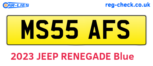 MS55AFS are the vehicle registration plates.