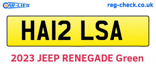 HA12LSA are the vehicle registration plates.