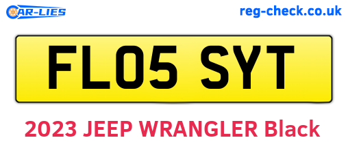 FL05SYT are the vehicle registration plates.
