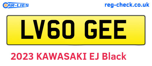 LV60GEE are the vehicle registration plates.