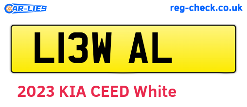 L13WAL are the vehicle registration plates.
