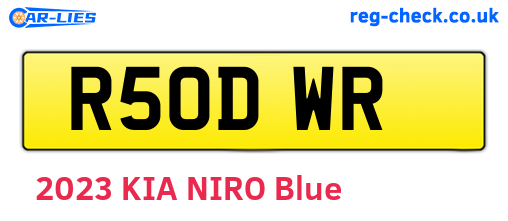 R50DWR are the vehicle registration plates.