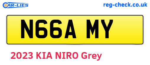 N66AMY are the vehicle registration plates.