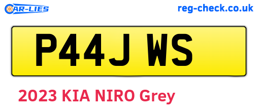 P44JWS are the vehicle registration plates.
