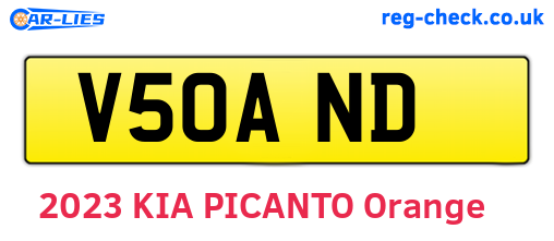 V50AND are the vehicle registration plates.