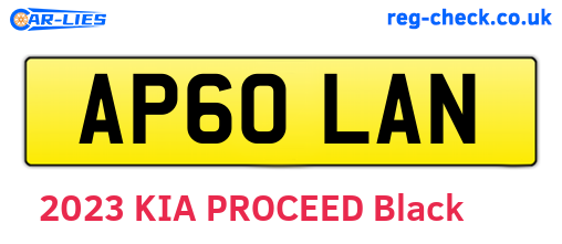 AP60LAN are the vehicle registration plates.