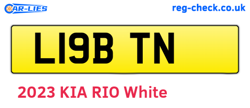 L19BTN are the vehicle registration plates.