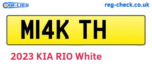 M14KTH are the vehicle registration plates.