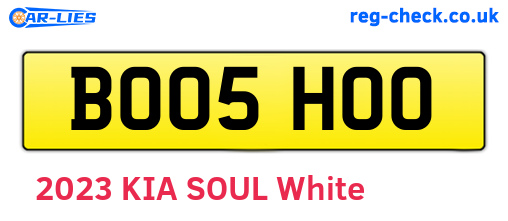 BO05HOO are the vehicle registration plates.