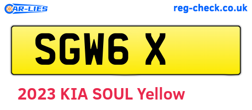 SGW6X are the vehicle registration plates.