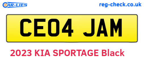 CE04JAM are the vehicle registration plates.