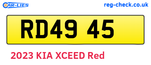 RD4945 are the vehicle registration plates.