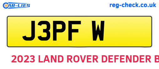 J3PFW are the vehicle registration plates.
