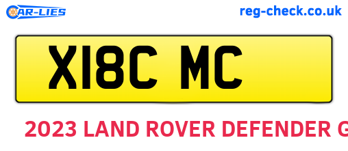 X18CMC are the vehicle registration plates.