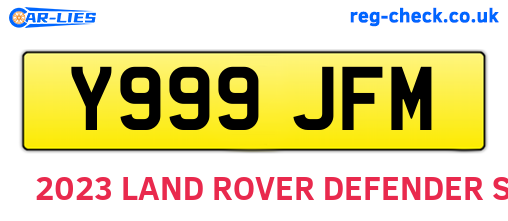 Y999JFM are the vehicle registration plates.