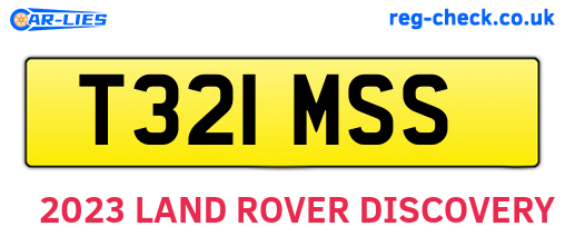 T321MSS are the vehicle registration plates.