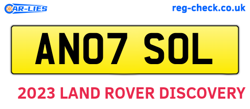 AN07SOL are the vehicle registration plates.