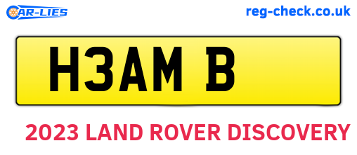 H3AMB are the vehicle registration plates.