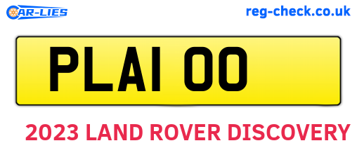 PLA100 are the vehicle registration plates.