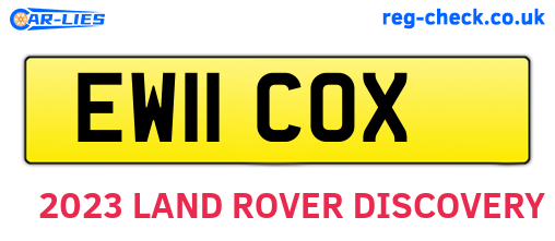EW11COX are the vehicle registration plates.