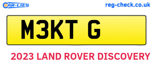 M3KTG are the vehicle registration plates.