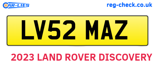 LV52MAZ are the vehicle registration plates.