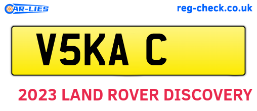 V5KAC are the vehicle registration plates.