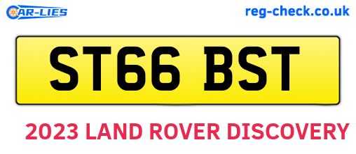 ST66BST are the vehicle registration plates.