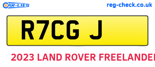 R7CGJ are the vehicle registration plates.