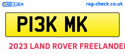 P13KMK are the vehicle registration plates.