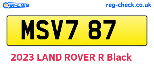 MSV787 are the vehicle registration plates.