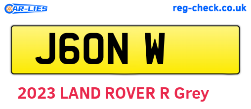 J6ONW are the vehicle registration plates.