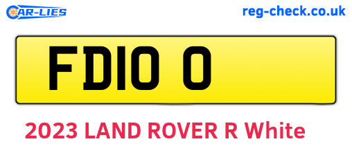 FD100 are the vehicle registration plates.