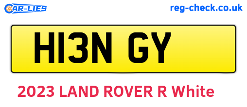 H13NGY are the vehicle registration plates.