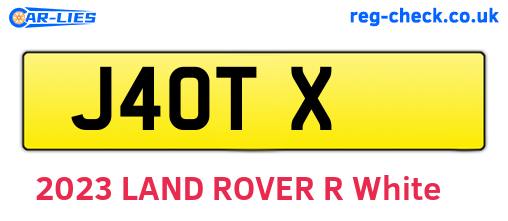 J4OTX are the vehicle registration plates.