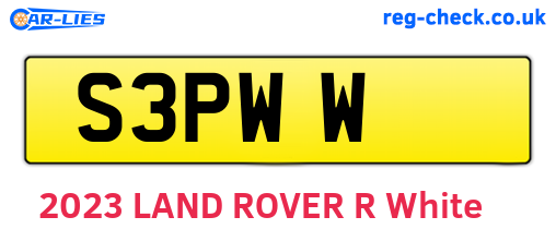 S3PWW are the vehicle registration plates.