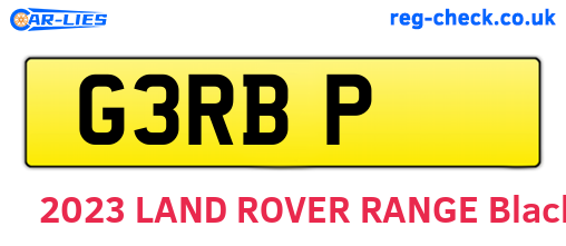 G3RBP are the vehicle registration plates.