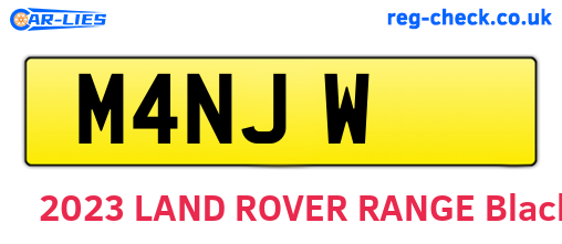 M4NJW are the vehicle registration plates.