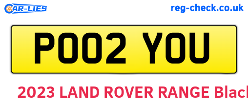 PO02YOU are the vehicle registration plates.