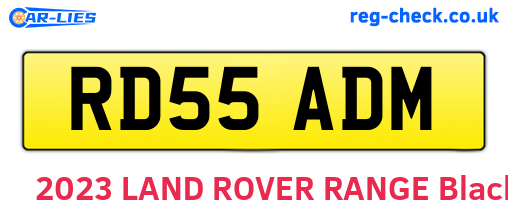 RD55ADM are the vehicle registration plates.