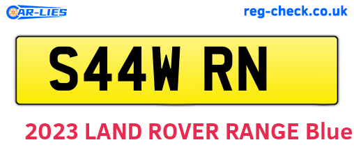 S44WRN are the vehicle registration plates.