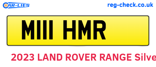 M111HMR are the vehicle registration plates.
