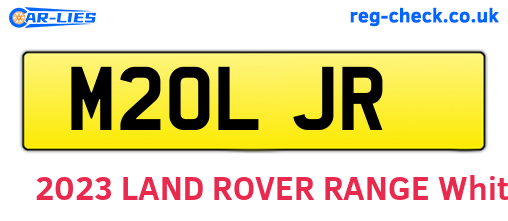 M20LJR are the vehicle registration plates.