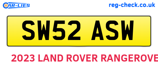SW52ASW are the vehicle registration plates.